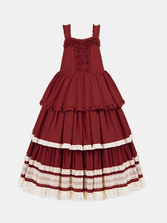 スイートロリータドレス ポリエステル ノースリーブ スイートジャンパー ロリータドレス