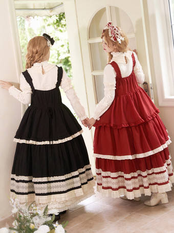 スイートロリータドレス ポリエステル ノースリーブ スイートジャンパー ロリータドレス