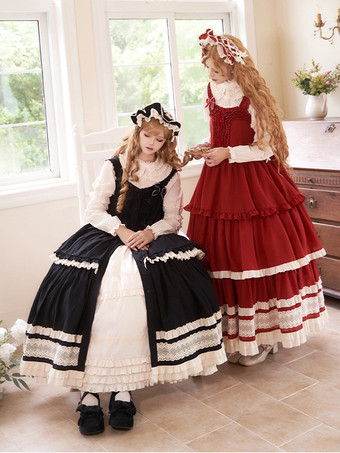 スイートロリータドレス ポリエステル ノースリーブ スイートジャンパー ロリータドレス