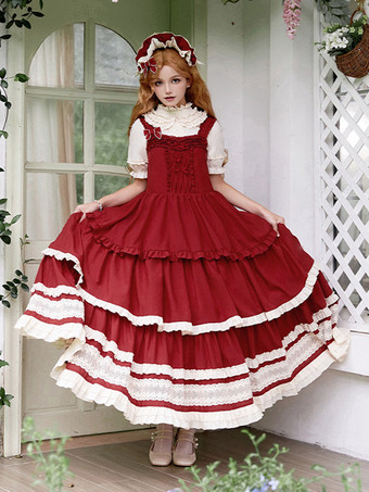 スイートロリータドレス ポリエステル ノースリーブ スイートジャンパー ロリータドレス