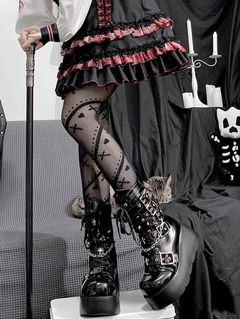 ゴシックロリータソックスホワイトアクセサリーポリエステルハート柄ロリータアクセサリー