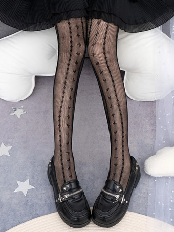 ゴシックロリータタイツブラックアクセサリーポリエステルチェック柄ロリータアクセサリー