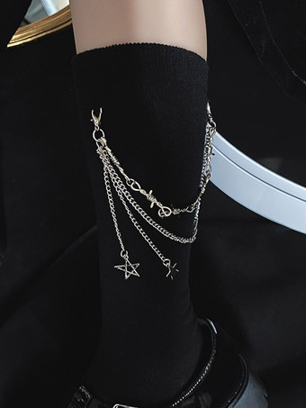 Gothic Lolita Stocking Black Chains Accessory Polyester Lolita Accessories