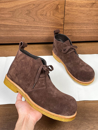 メンズシューズ 牛革 シック エクリュ ホワイト アンクル ショートブーツ