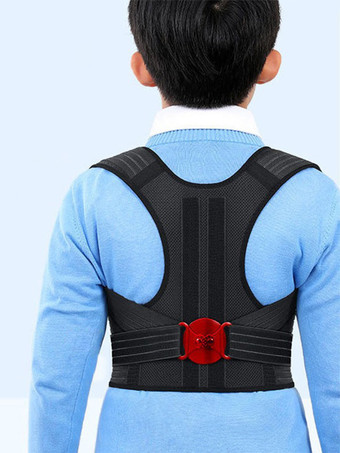 ブラック 子供用姿勢矯正器具 背筋矯正器 姿勢改善 調節可能な背もたれサポート 子供用腰椎ベルト
