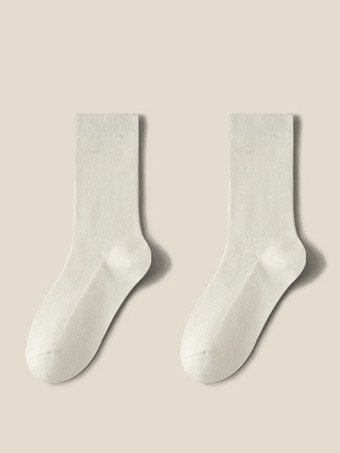 ホワイト 女性用黒ソックス