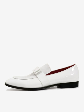 メンズ ベルギーローファー リボン ラウンドトゥ レザー プロム ウェディングシューズ