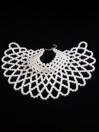 ウェディングネックレス アイボリー アイボリー ラウンド ブリリアント レイヤードチェーン イミテーションパール 16インチ アンダーウェディングネックレス