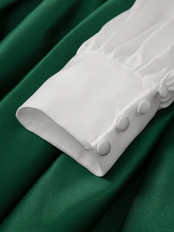 イブニングドレス プリンセスシルエット Vネック フロアレングス ロングスリーブ ジッパーサッシュ サテン生地 フォーマルパーティードレス