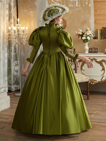 グリーン レトロ コスチューム レディース マリー アントワネット コスチューム ポリエステル ドレス ルネッサンス ヴィンテージ クロージング