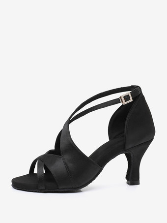 ラテンダンスシューズ ポリエステル コーヒーブラウン ラウンドトゥ ダンスシューズ