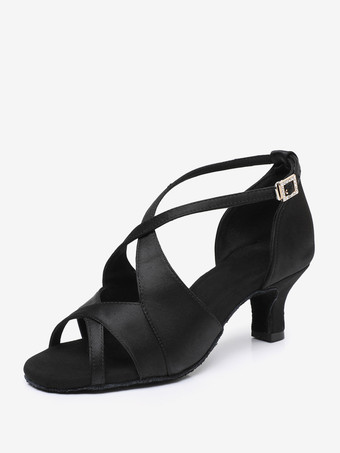 ラテンダンスシューズ ポリエステル コーヒーブラウン ラウンドトゥ ダンスシューズ