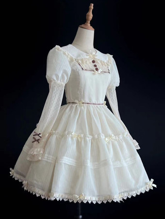 スイートロリータドレス ポリエステル 長袖 スイートドレス ロリータドレス