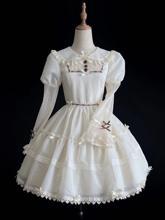 スイートロリータドレス ポリエステル 長袖 スイートドレス ロリータドレス