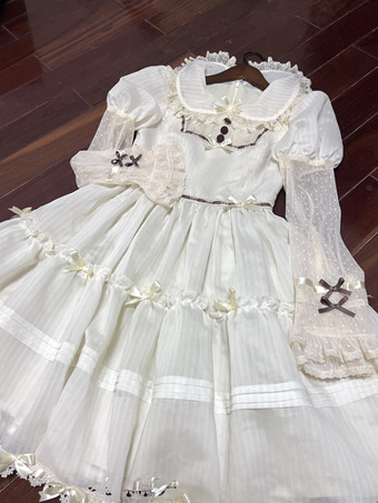 スイートロリータドレス ポリエステル 長袖 スイートドレス ロリータドレス