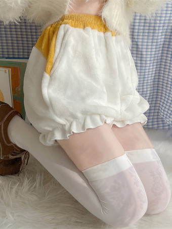 ロココ風ロリータブルマーフリルホワイトロリータパンツ