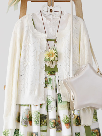 アイボリー スイートなフリルリボン長袖トップス ライトピンク