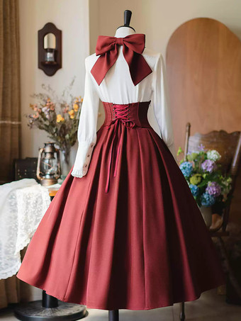 スイートロリータブラウス ホワイト 長袖 ロリータトップ フリル ロリータシャツ