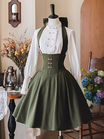 スイートロリータブラウス ホワイト 長袖 ロリータトップ フリル ロリータシャツ