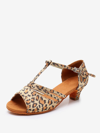 ディープアプリコットラテンダンスシューズ ポリエステル ディープアプリコット ラウンドトゥ ダンスシューズ