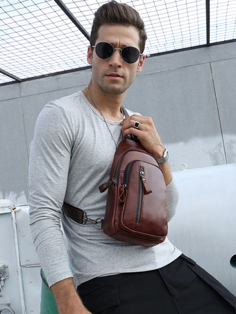 ショルダーバッグ スポーツアクセサリー ダークブラウン ビジネスバッグ 男性用