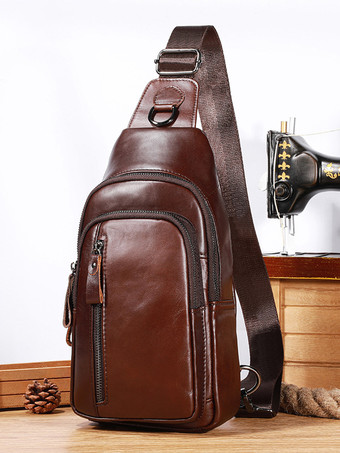 ショルダーバッグ スポーツアクセサリー ダークブラウン ビジネスバッグ 男性用