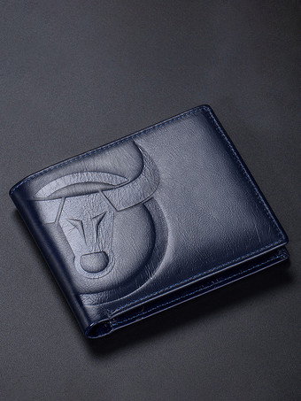 ディープブルークラシックなメンズレザー財布