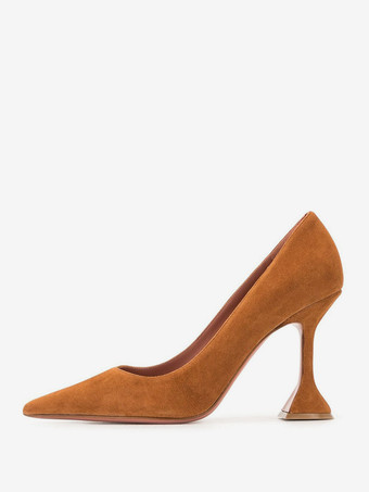 レディース ハイヒール スエード ゴブレットヒール パンプス