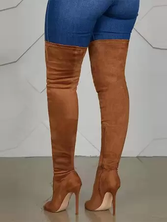 Open toe knee boots best sale