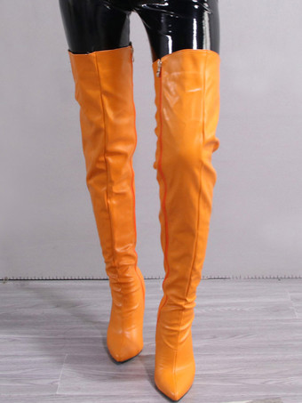 オーバーニーブーツ レディース ポインテッドトゥ ジップアップ セクシー スティレットヒール サイハイブーツ