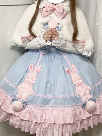 スイートロリータポンチョ ホワイトポリエステルレースリボン 秋ロリータアウター