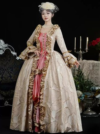 ライトブラウン レトロコスチューム フリル ポリエステル ヘッドウェア レディース レトロ マリーアントワネット コスチューム ヴィンテージ クロージング