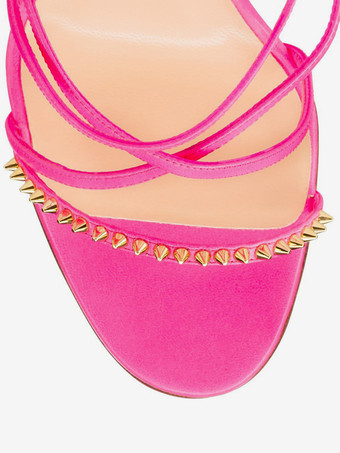 レディースヒールサンダル オープントゥ ストラップ付きハイヒールサンダル