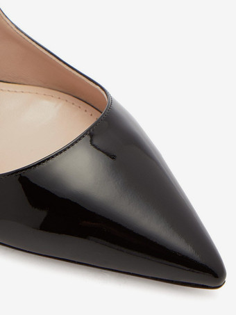 レディース ブラック フラット ラインストーン ポインテッドトゥ メリージェーン バレエ フラット