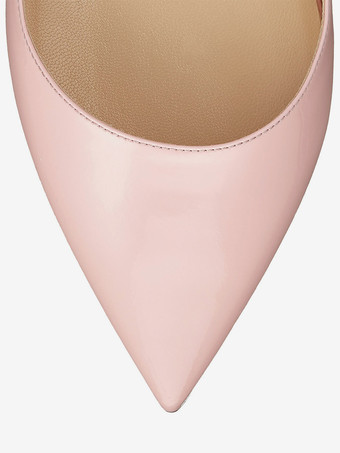 レディース ピンク バレエ フラット ポインテッド トゥ ストラップ アンクル ストラップ フラット パンプス