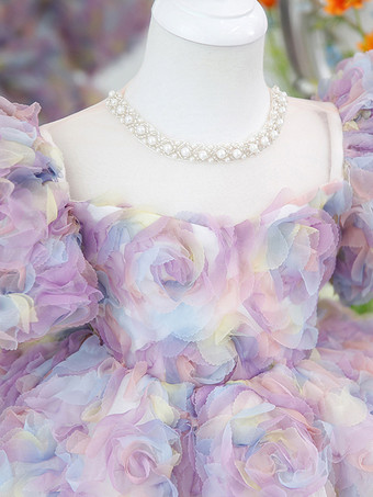 ウェディング フラワーガールドレス 特別な日のドレス ピンク 半袖 フリル