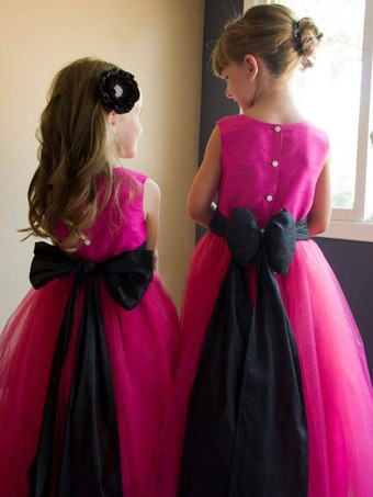 ピーチウェディング フラワーガールドレス 特別な日のドレス ピーチ ノースリーブ リボン