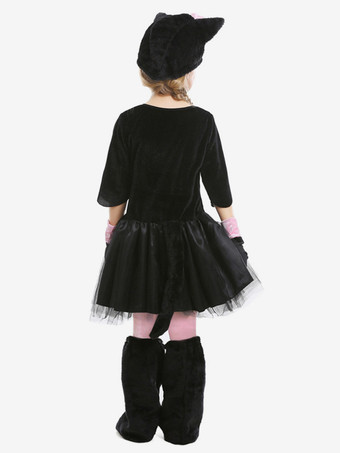 ハロウィン 動物役コスチューム コスプレ ブラック ピンク 猫 弓 コスチューム