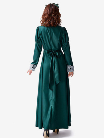 ハロウィンコスチューム グリーン ヴィンテージドレス パーティーメイドセット ホリデーコスチューム