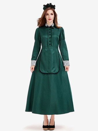 グリーン ハロウィンコスチューム グリーン ヴィンテージドレス パーティーメイドセット ホリデーコスチューム