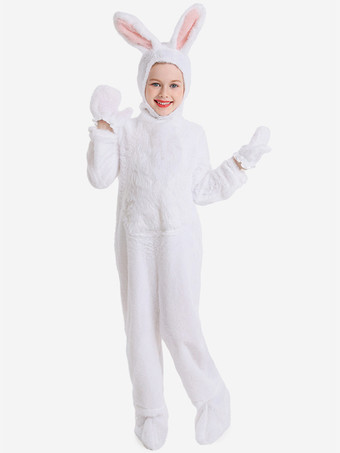 ホワイト ハロウィンコスチューム かわいいぬいぐるみバニー パフォーマンスコスチューム パジャマ