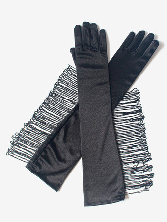 ラテンダンスドレス ブラック フリンジ アクセサリー セクシー グローブ ダンス コスチューム