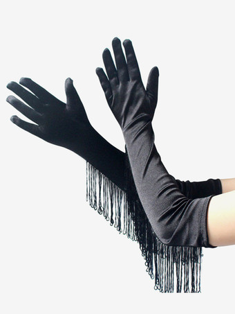 ブラック ラテンダンスドレス ブラック フリンジ アクセサリー セクシー グローブ ダンス コスチューム