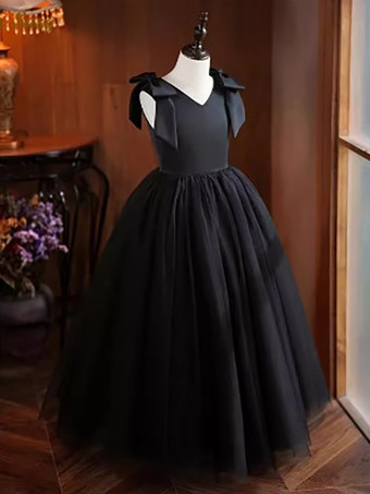 ブラックウェディング フラワーガールドレス 特別な日のドレス エメラルド 長袖 パール