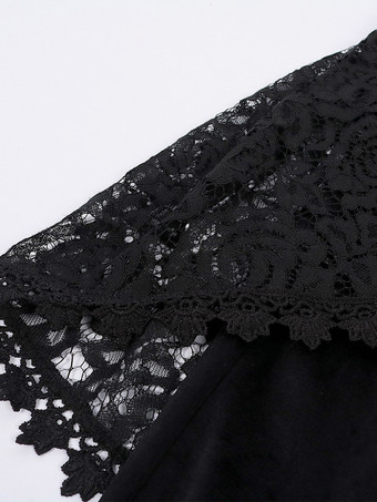 ブラック レトロ レディース レース フリル セット スカート シャツ ヴィンテージ コスチューム