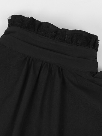 男性用ホワイト ヴィンテージ トップ フリル 長袖 レトロ コスチューム