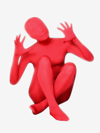 レッド セクシーな全身タイツコスチューム ライクラ レイブクラブ ライトアプリコット フルボディスーツ