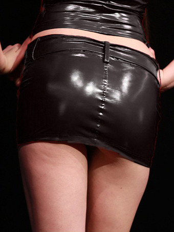 ブラック セクシーなキャットスーツ レイブクラブ レッド コスチューム トップ スカート セット