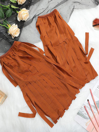 ブラウンコスチューム フリンジレッグウォーマー レディース レトロアクセサリー 仮面舞踏会 ボールガウン