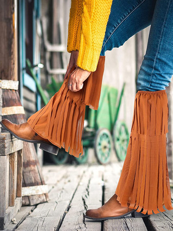 ブラウンコスチューム フリンジレッグウォーマー レディース レトロアクセサリー 仮面舞踏会 ボールガウン